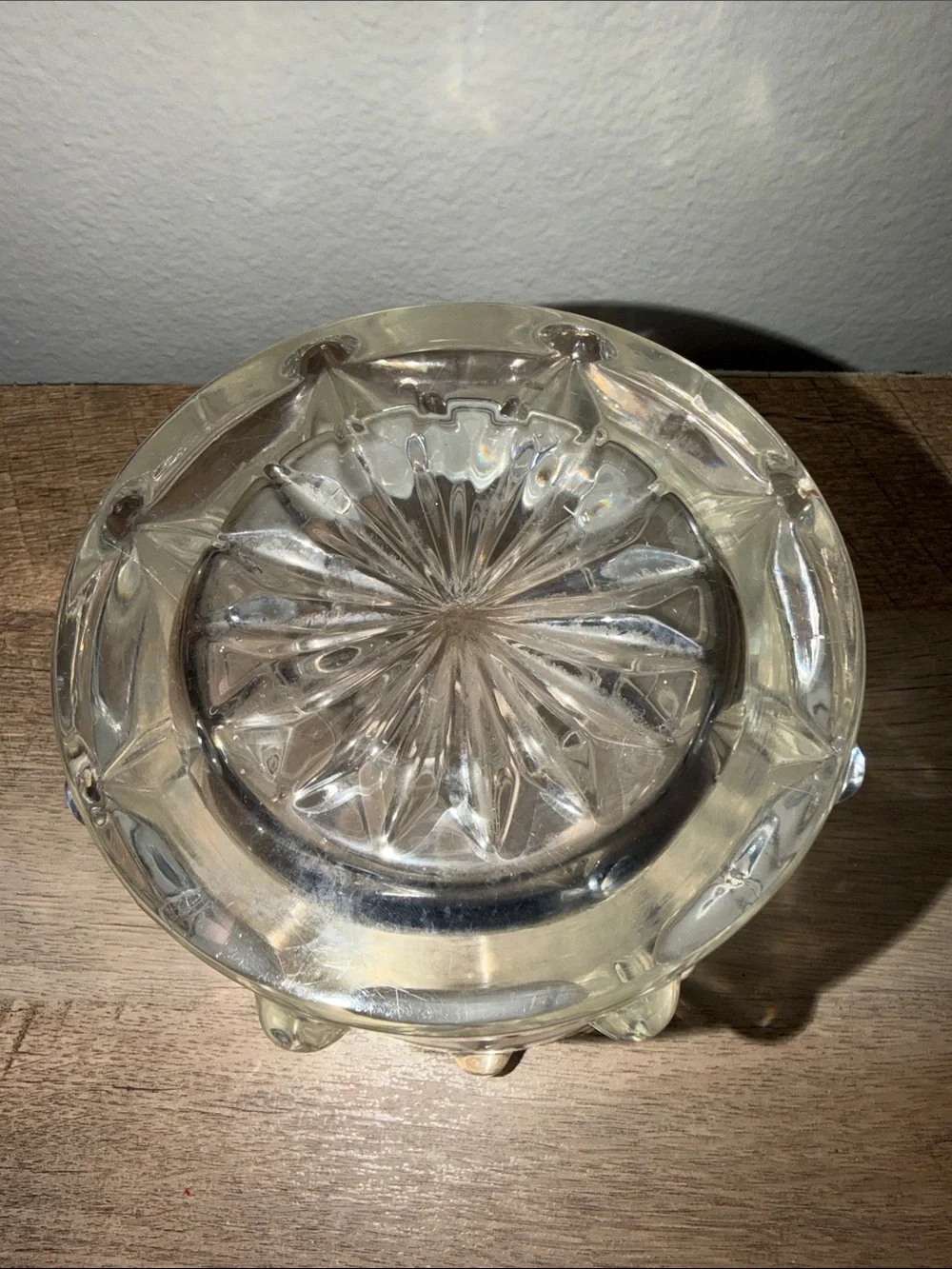 Vintage Clear Glass Decorative Ice Bucket or candy dish - looks like Teleflora